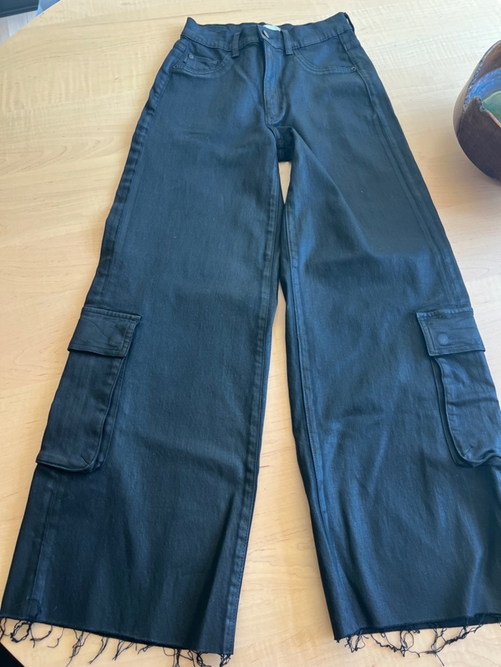Dl1961 Hepburn Wide Leg High Rise Vintage Jean Black Coated - Picture 6 of 15